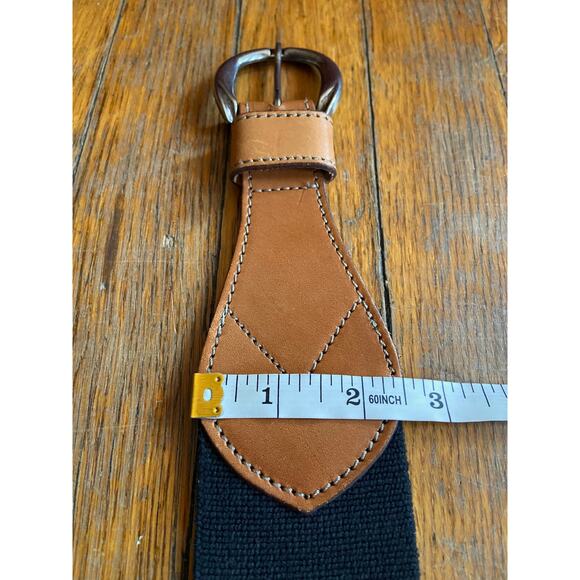 GAP Wide Black Stretch Waist Belt w/Leather Trim sz M - Picture 9 of 12